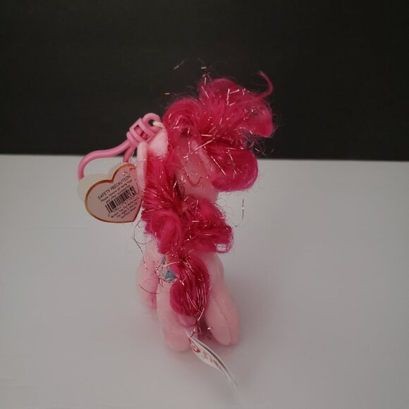 3 pc TY Sparkle BEANIE BABIES MY LITTLE PONY PINKIE PIE Backpack Clip - Picture 6 of 12